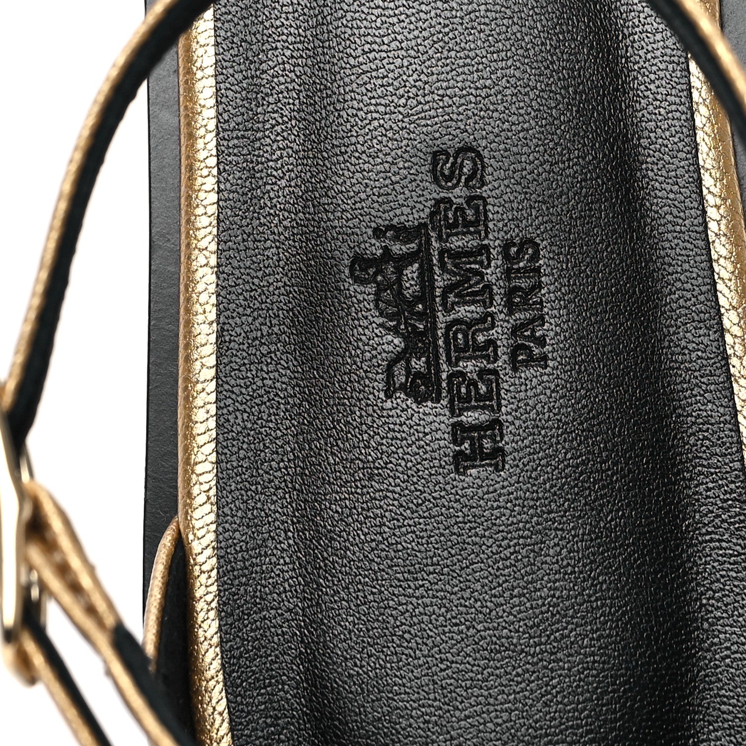 Hermes Metallic Chevre Chamkilight Santorini Sandals 37 Dore 8 of 10