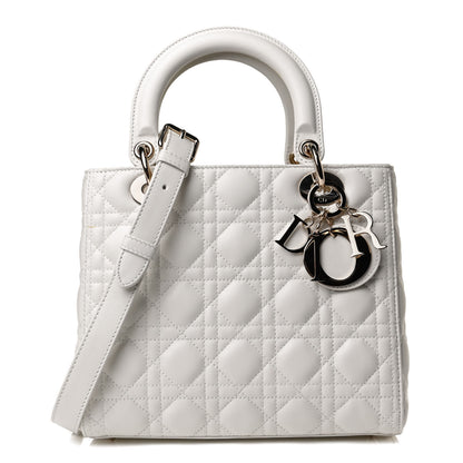 Christian Dior Lambskin Cannage Medium Lady Dior White 1 of 12