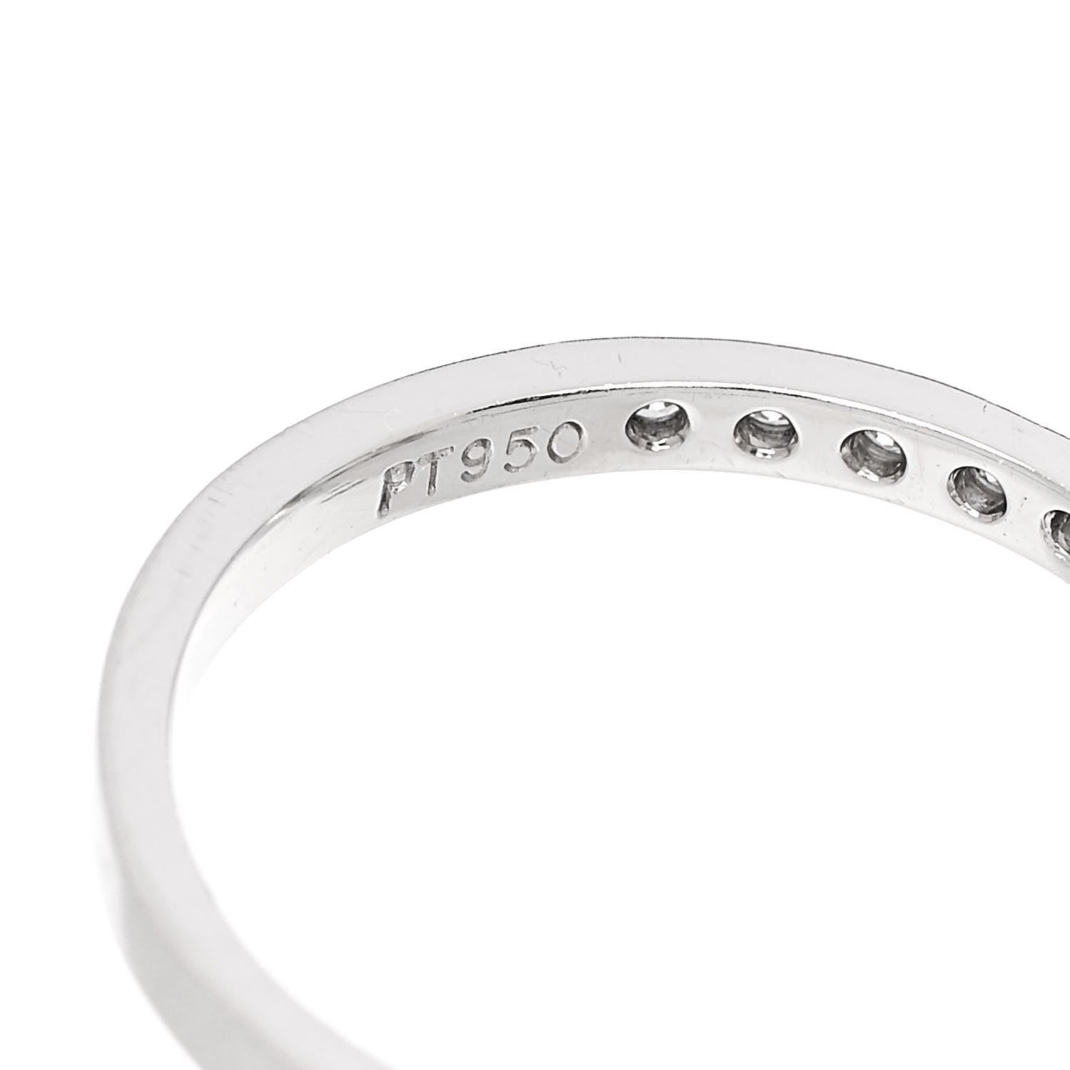 Tiffany Platinum Diamond Square Ring 53 6.5 4 of 5