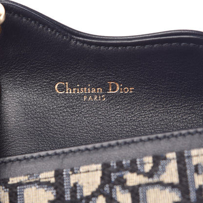 Christian Dior Oblique Saddle Card Holder Blue 6 of 8