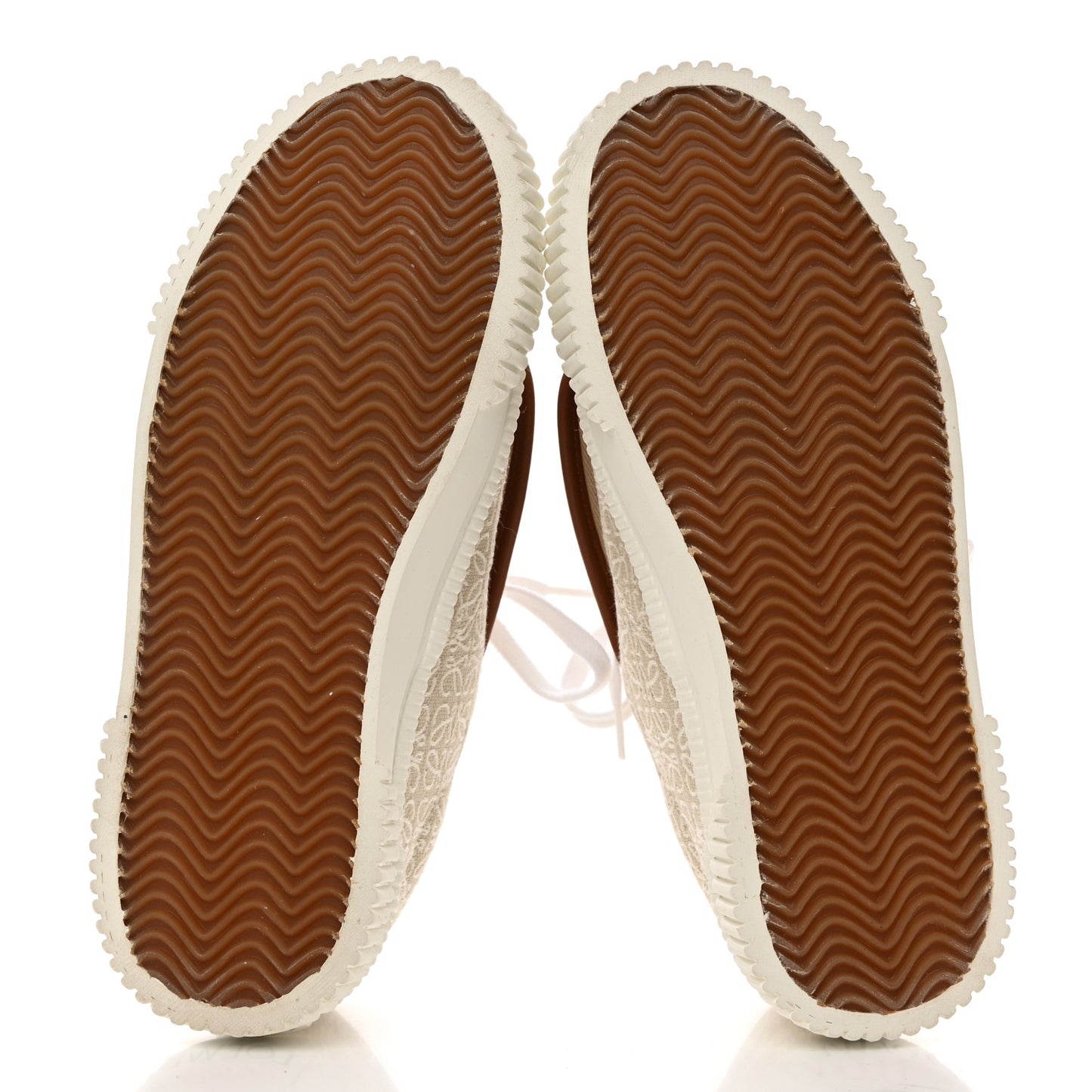Jacquard Anagram Calfskin Flap Sneakers 38 Natural White