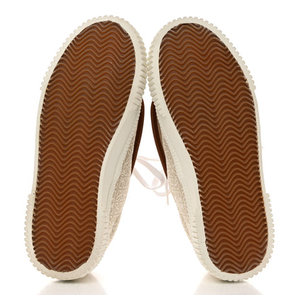Loewe Jacquard Anagram Calfskin Flap Sneakers 38 Natural White 5 of 8