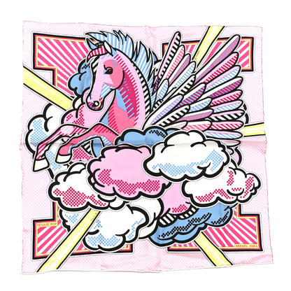 Hermes Silk Pegase Pop Scarf 45 Rose Bleu Jaune 1 of 5