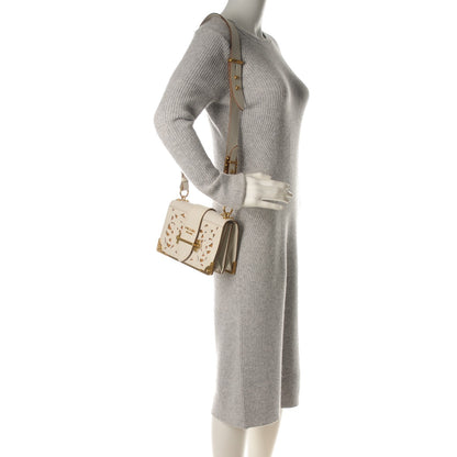 Prada City Calf Saffiano Laser Cut Cahier Bag Talco 2 of 7