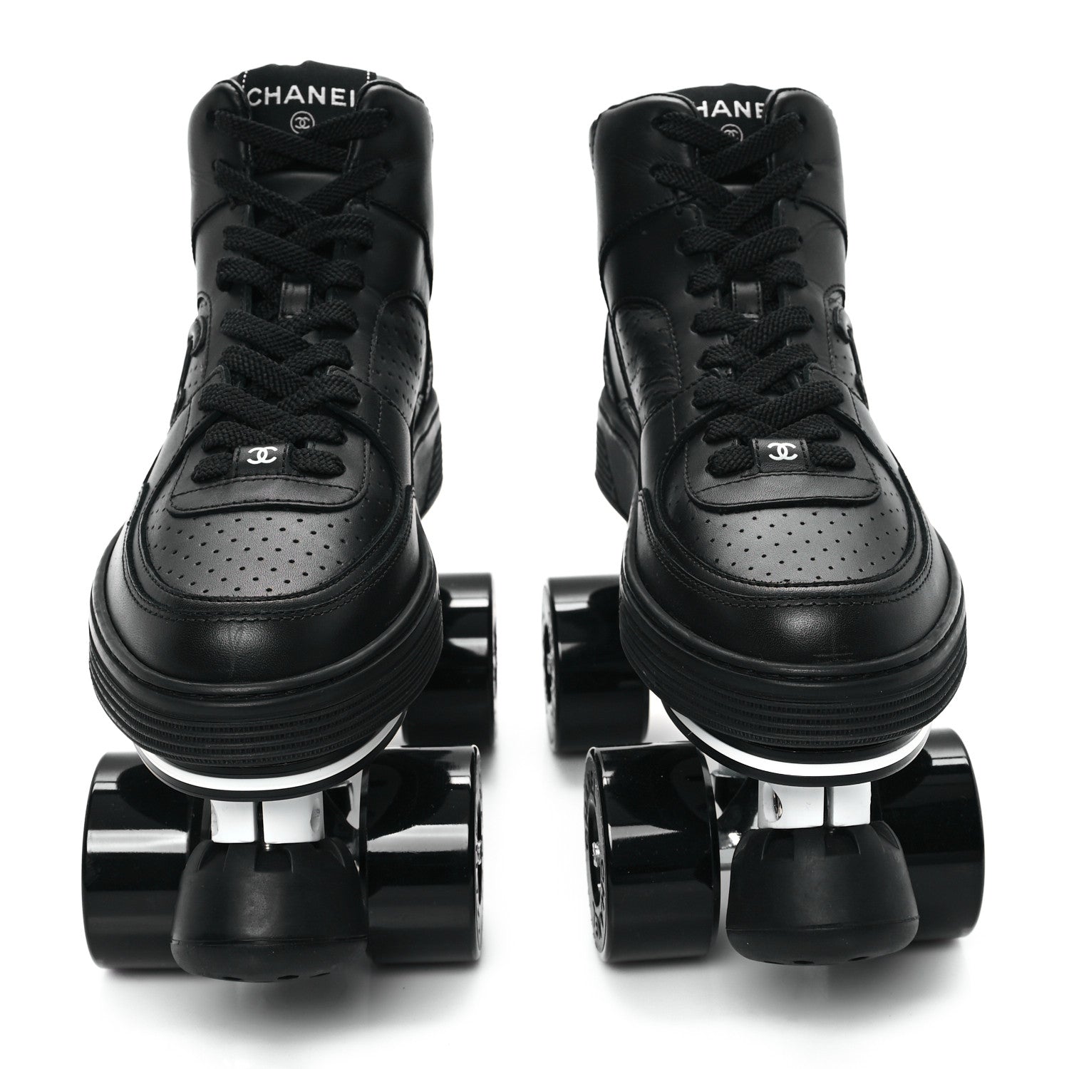 Chanel Calfskin Womens Roller Skates 38 Black 3 of 11