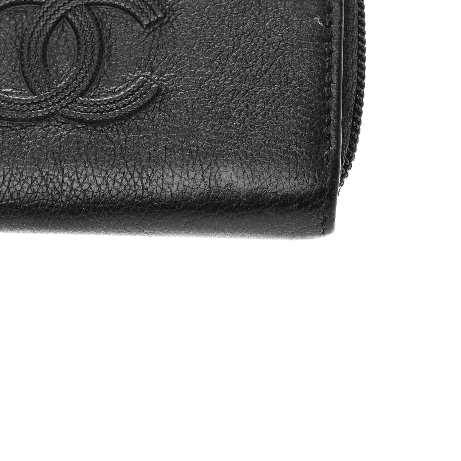 Chanel Calfskin Chain Embossed CC Key Holder Case Black 10 of 12