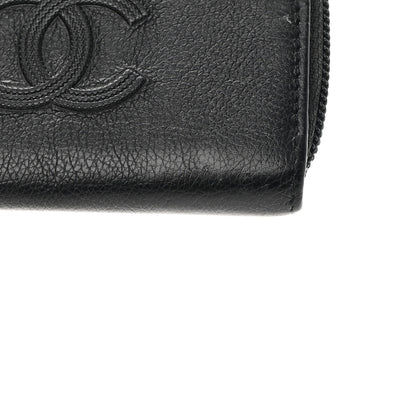 Chanel Calfskin Chain Embossed CC Key Holder Case Black 10 of 12