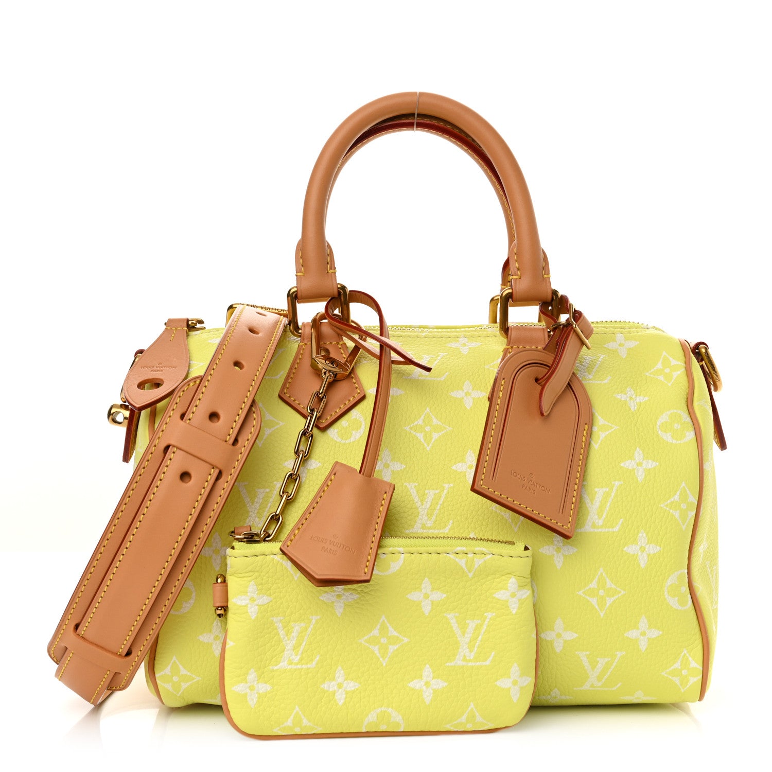 Louis Vuitton Calfskin Monogram Speedy P9 Bandouliere 25 Lemonade Yellow 3 of 12