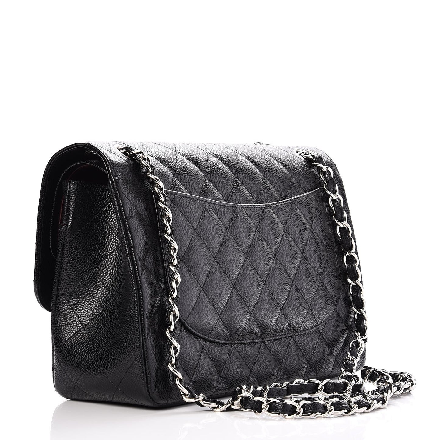 Caviar Quilted Jumbo Double Flap Black