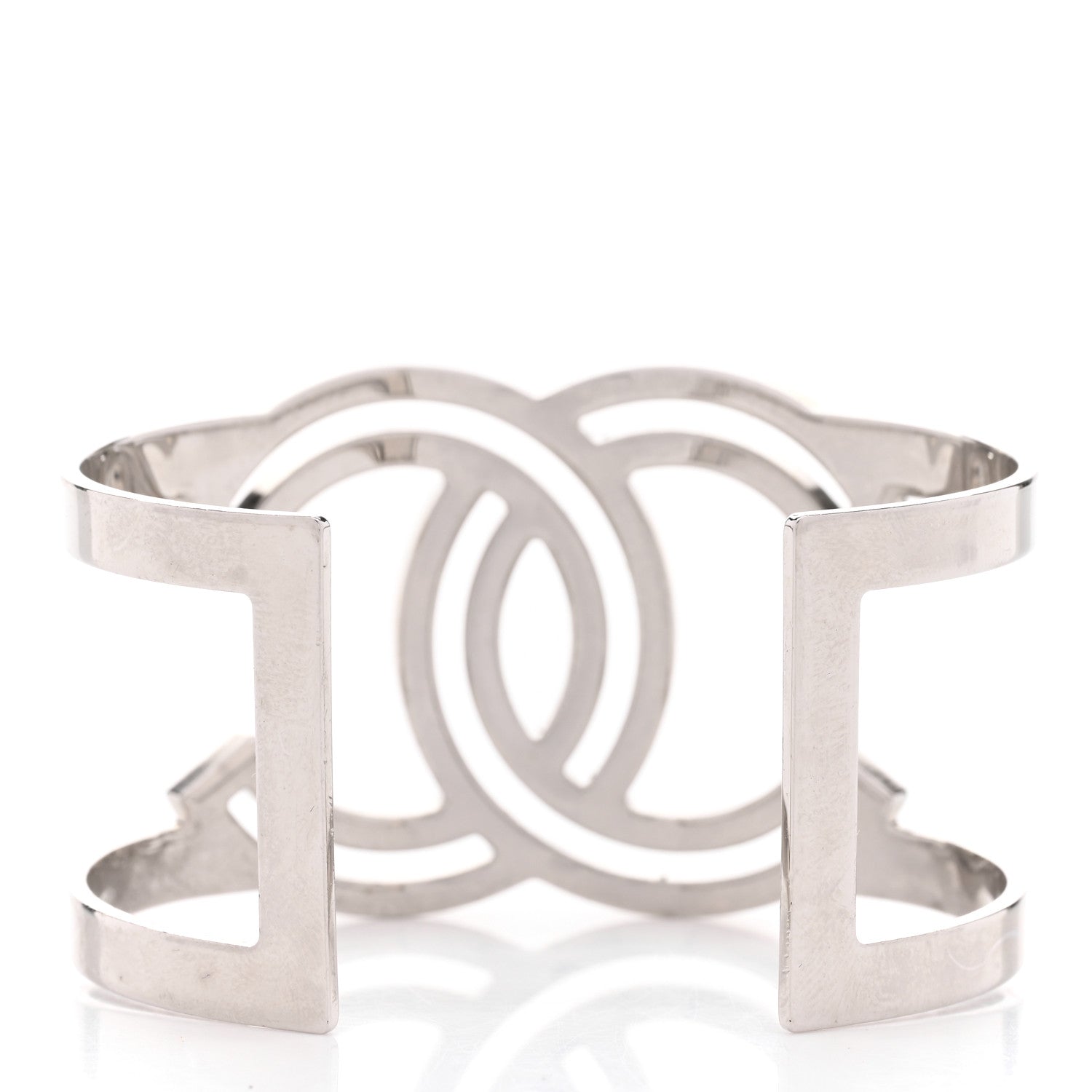 Chanel Metal Crystal CC Cuff Silver 3 of 4