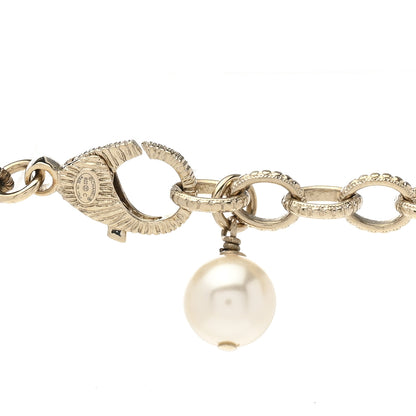 Chanel Pearl Crystal CC Choker Necklace Gold 5 of 6