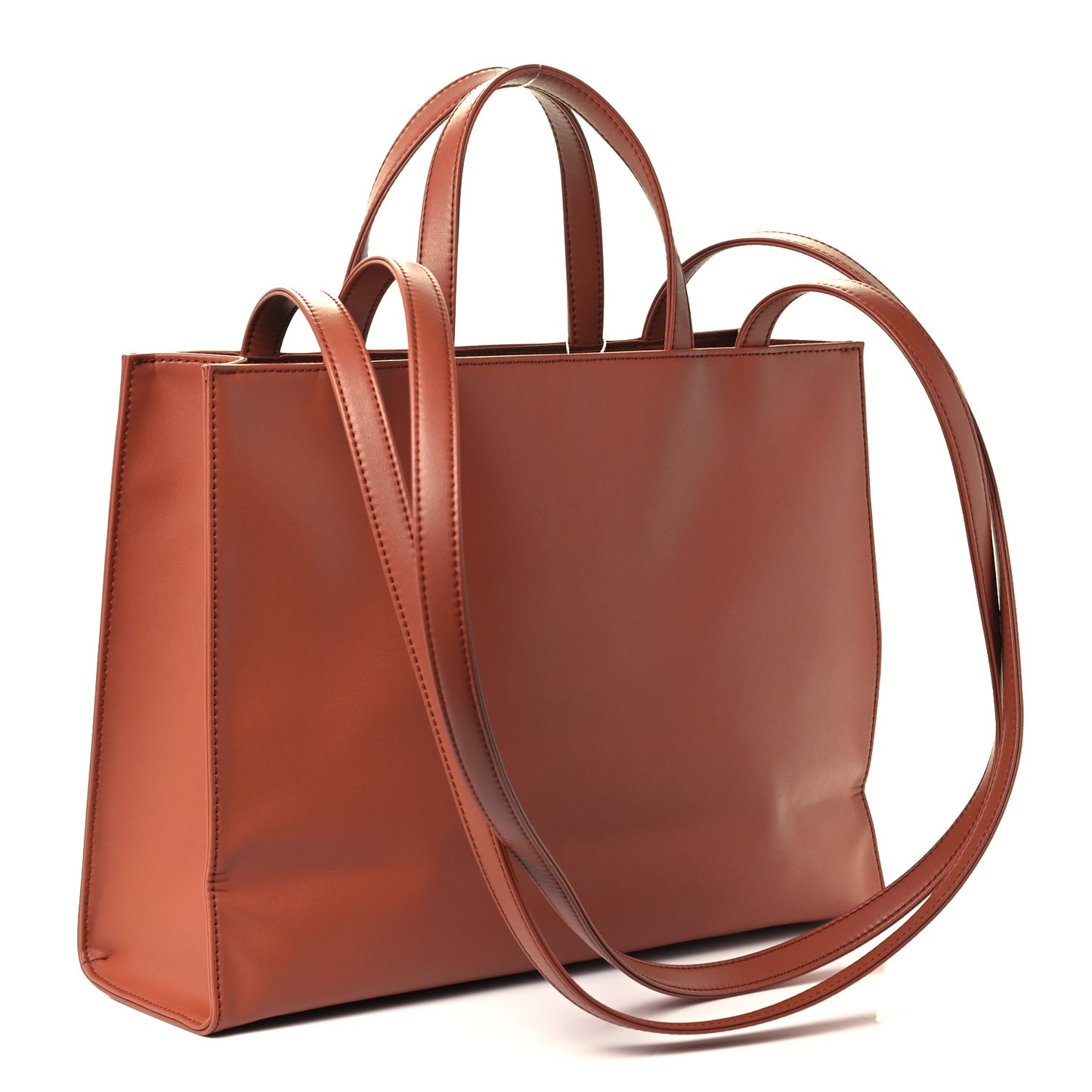 Vegan Leather Medium Shopping Bag Tan