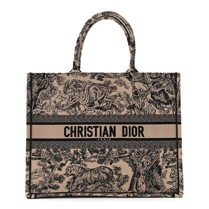 Christian Dior Canvas Embroidered Large Dioriviera Toile De Jouy Book Tote Black 1 of 10