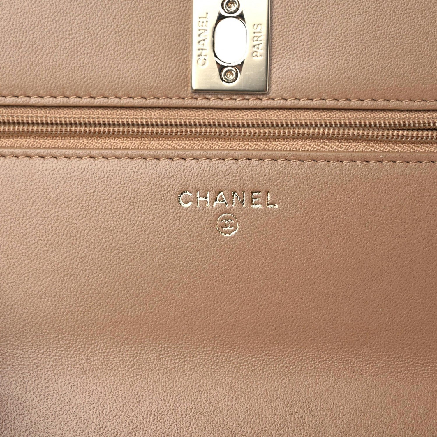 Chanel Lambskin Quilted Trendy CC Wallet On Chain WOC Beige 8 of 13
