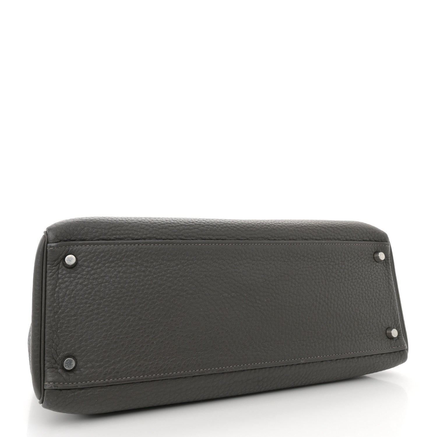 Hermes Taurillon Clemence Kelly Retourne 35 Etain Rouge Casaque 3 of 13