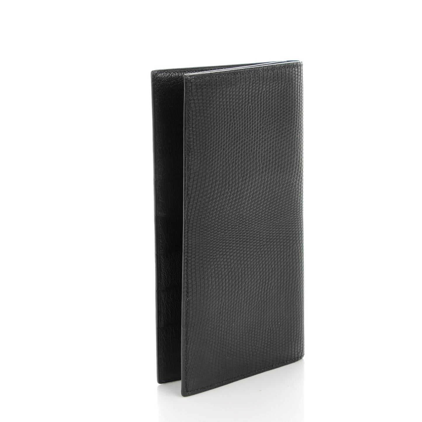 Lizard Niloticus MC2 Fleming Checkbook Holder Wallet Black