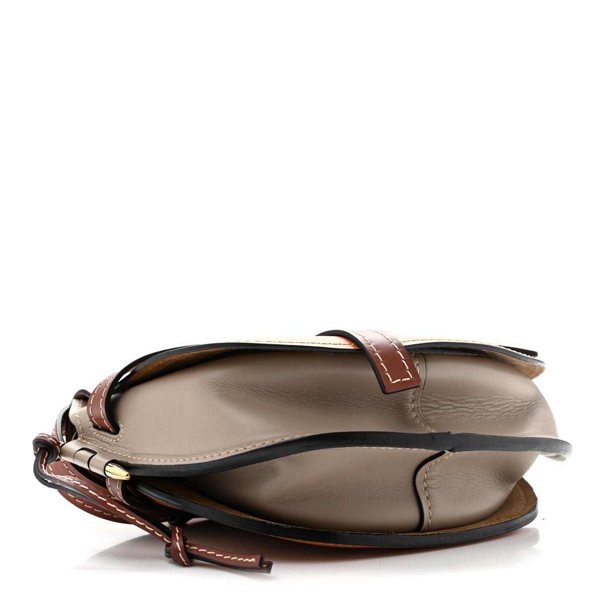 Calfskin Small Gate Crossbody Bag Amber Light Grey Rust