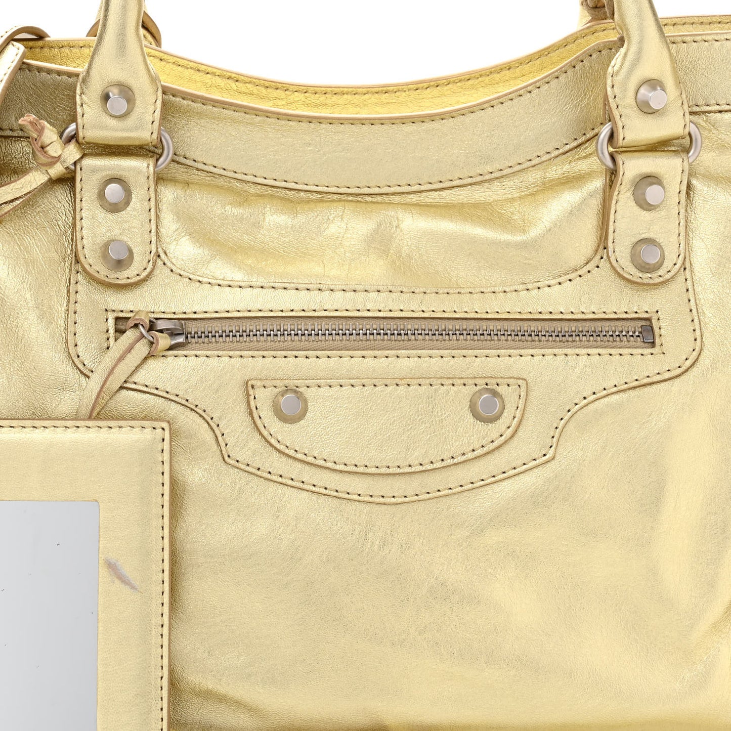 Laminated Agneau Classic Silver Hardware City Gold