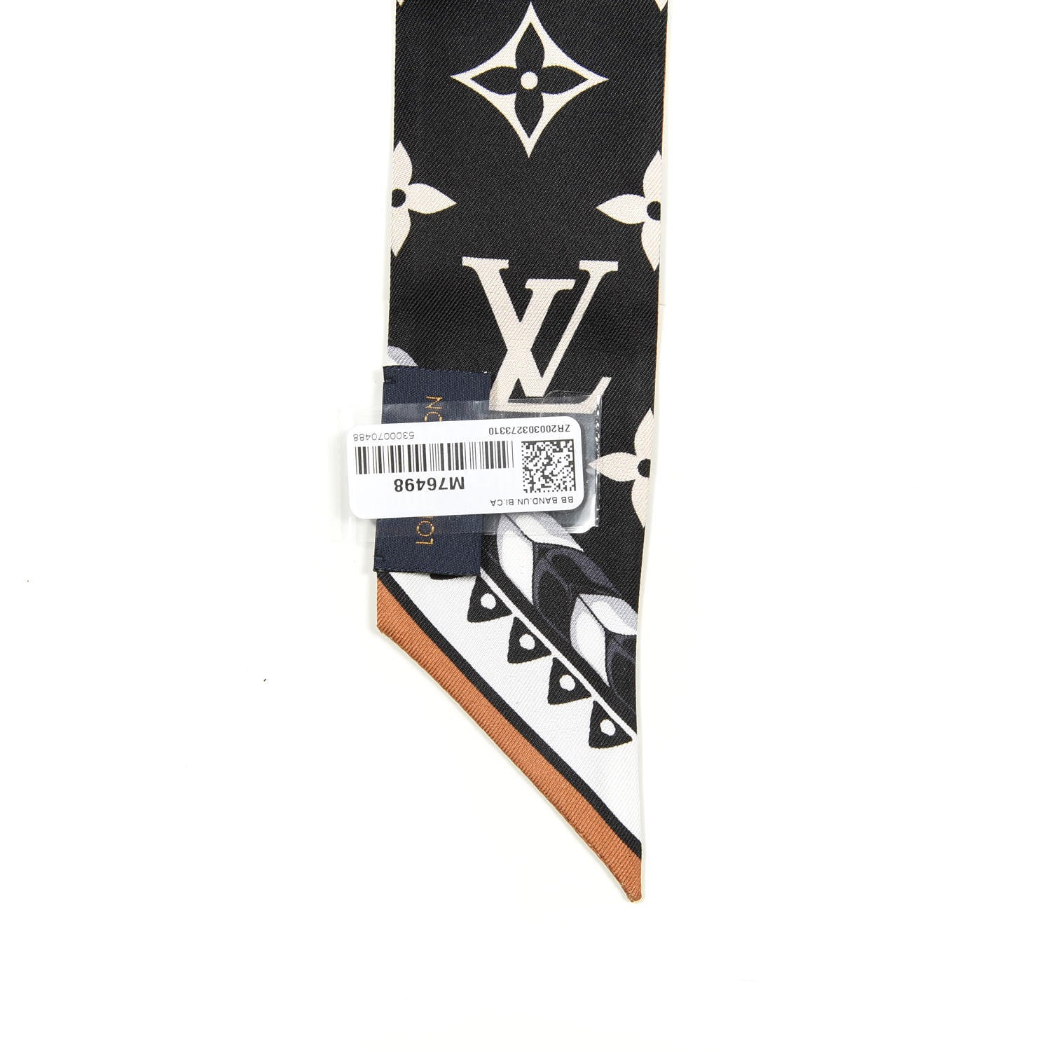 Louis Vuitton Silk Monogram LV Crafty Bi Color BB Bandeau Caramel Black 2 of 4