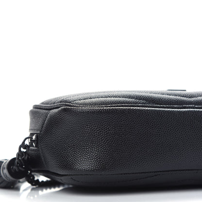 Saint Laurent Grain De Poudre Matelasse Monogram Mini Lou Camera Bag Black 7 of 8