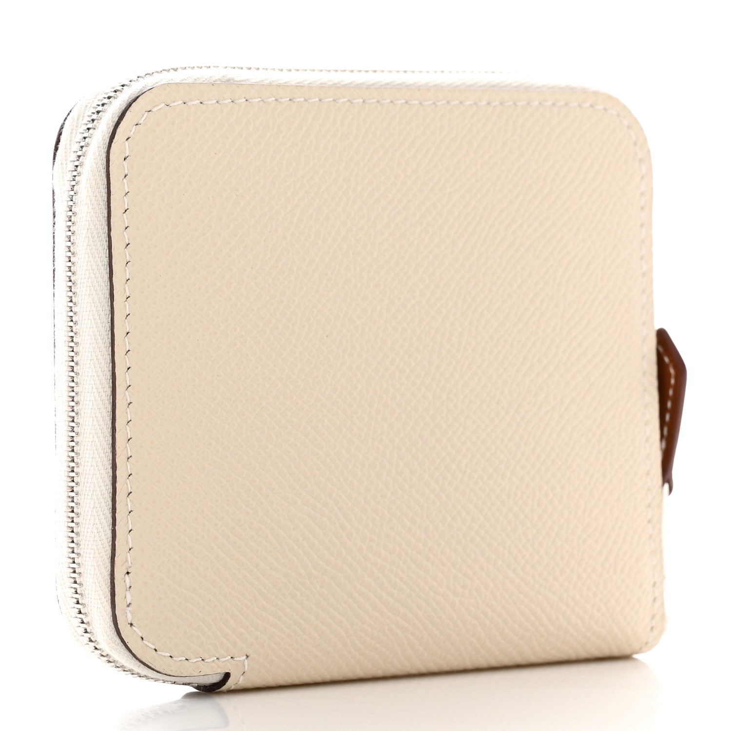 Hermes Epsom Silk'In Compact Wallet Craie Caban Jaune Ambre 3 of 8