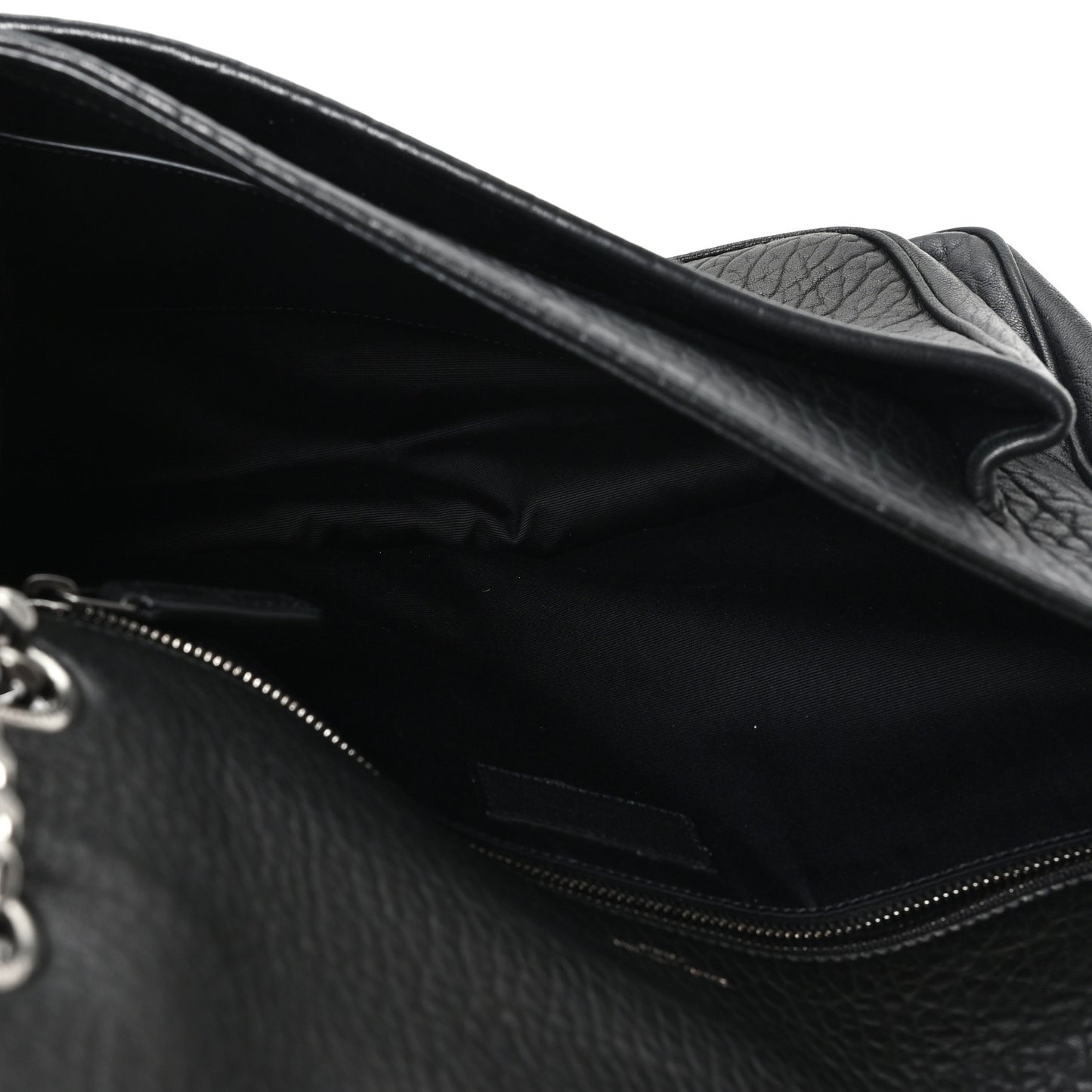 Grained Lambskin Monogram Large Niki Chain Satchel Black
