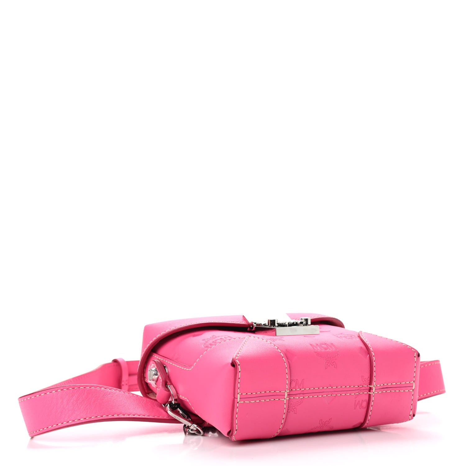 MCM Calfskin Ottomar Monogram Soft Berlin Belt Bag Pink 4 of 10