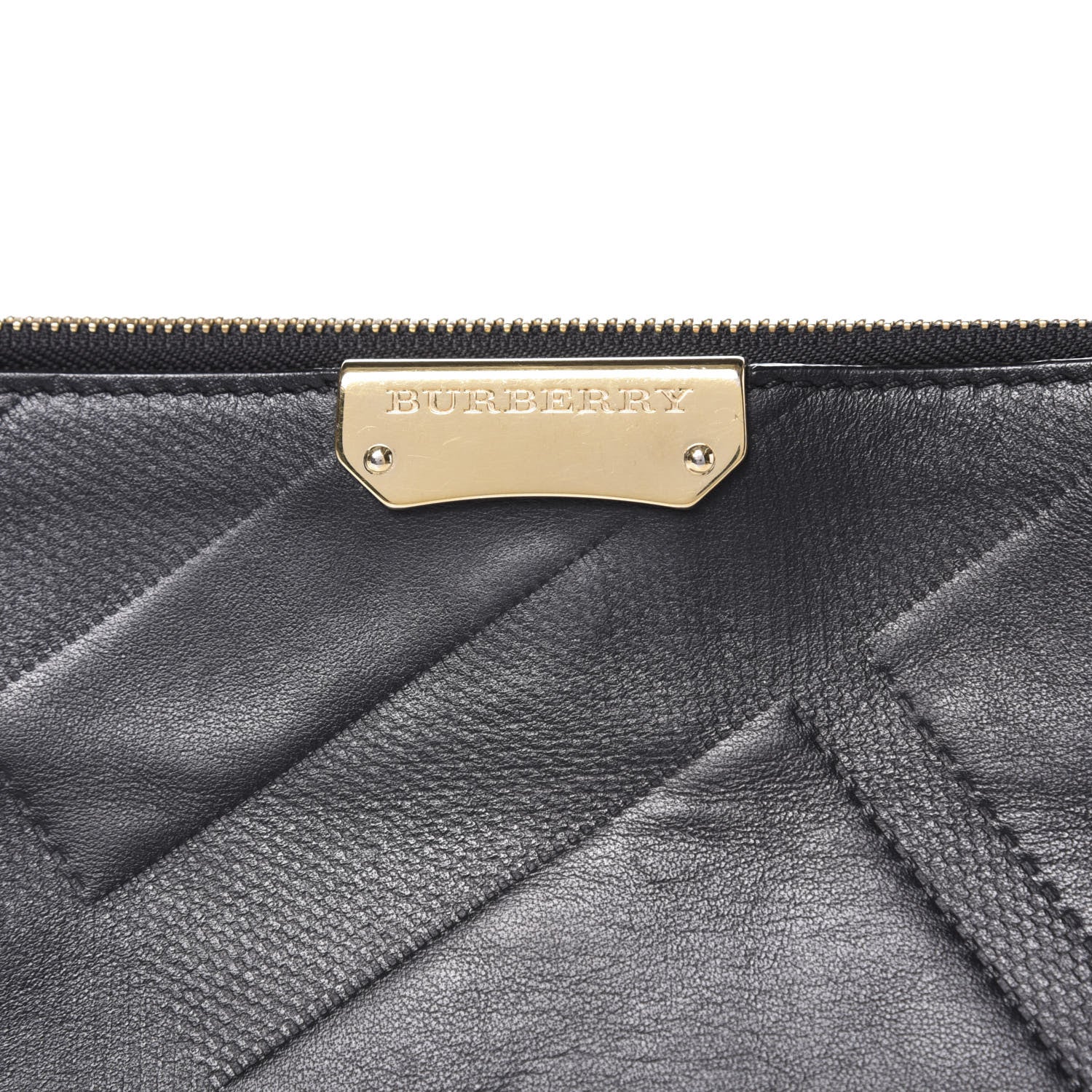 Burberry Calfskin Check Embossed Small Chichester Crossbody Clutch Bag Black 11 of 11