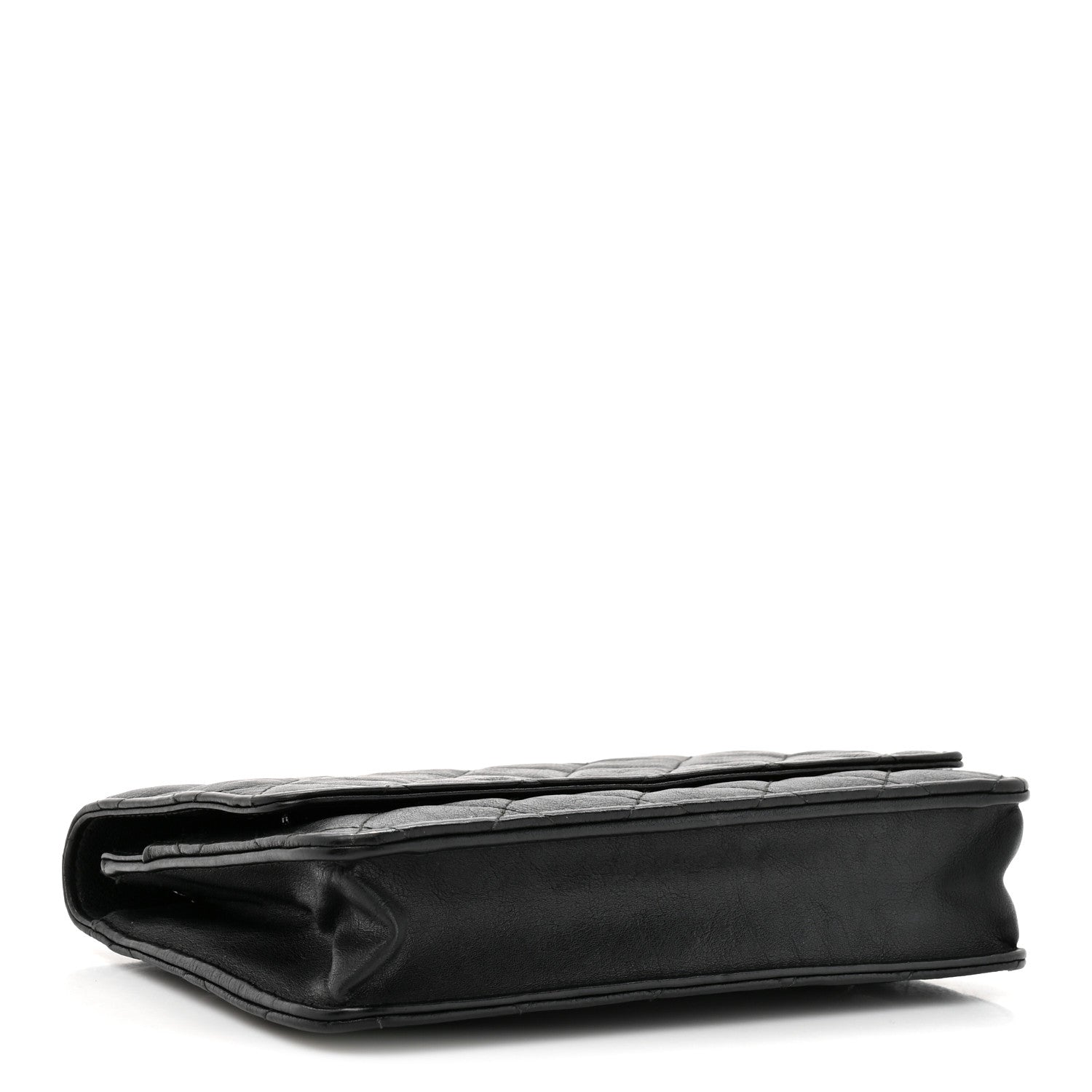 Chanel Crumpled Calfskin Quilted Wallet On Chain WOC Black 4 of 13