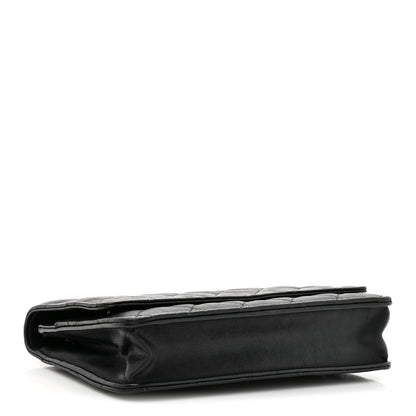Chanel Crumpled Calfskin Quilted Wallet On Chain WOC Black 4 of 13