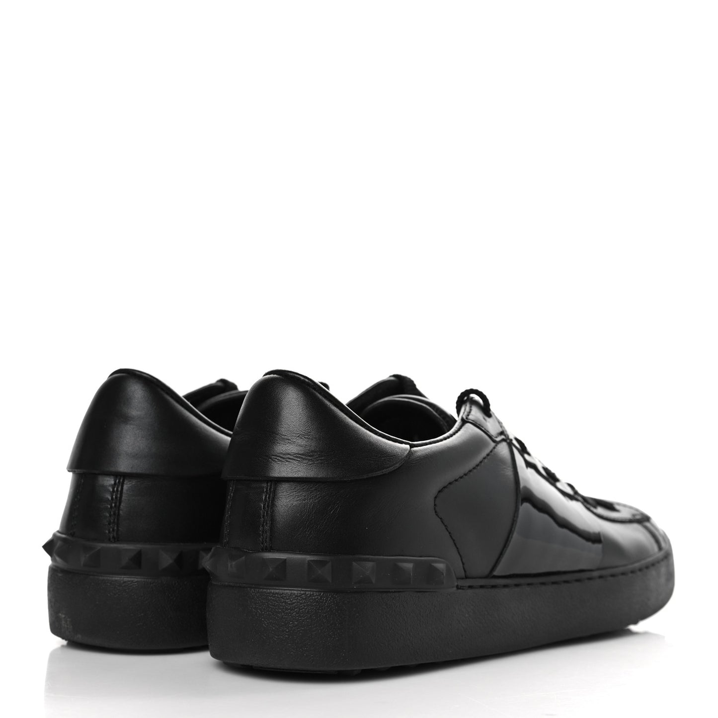 Calfskin Rockstud Untitled Open Sneakers 40 Black