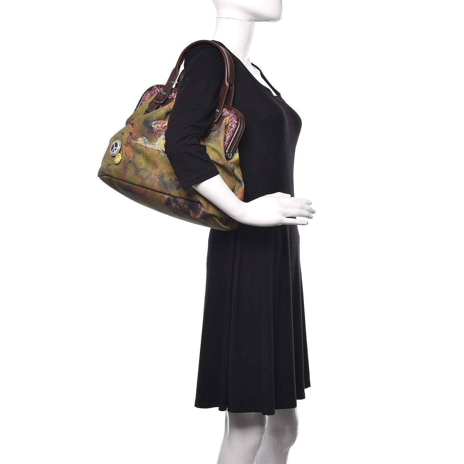Chanel Washed Toile Graffiti On The Pavements Bowler Khaki Multicolor 2 of 12