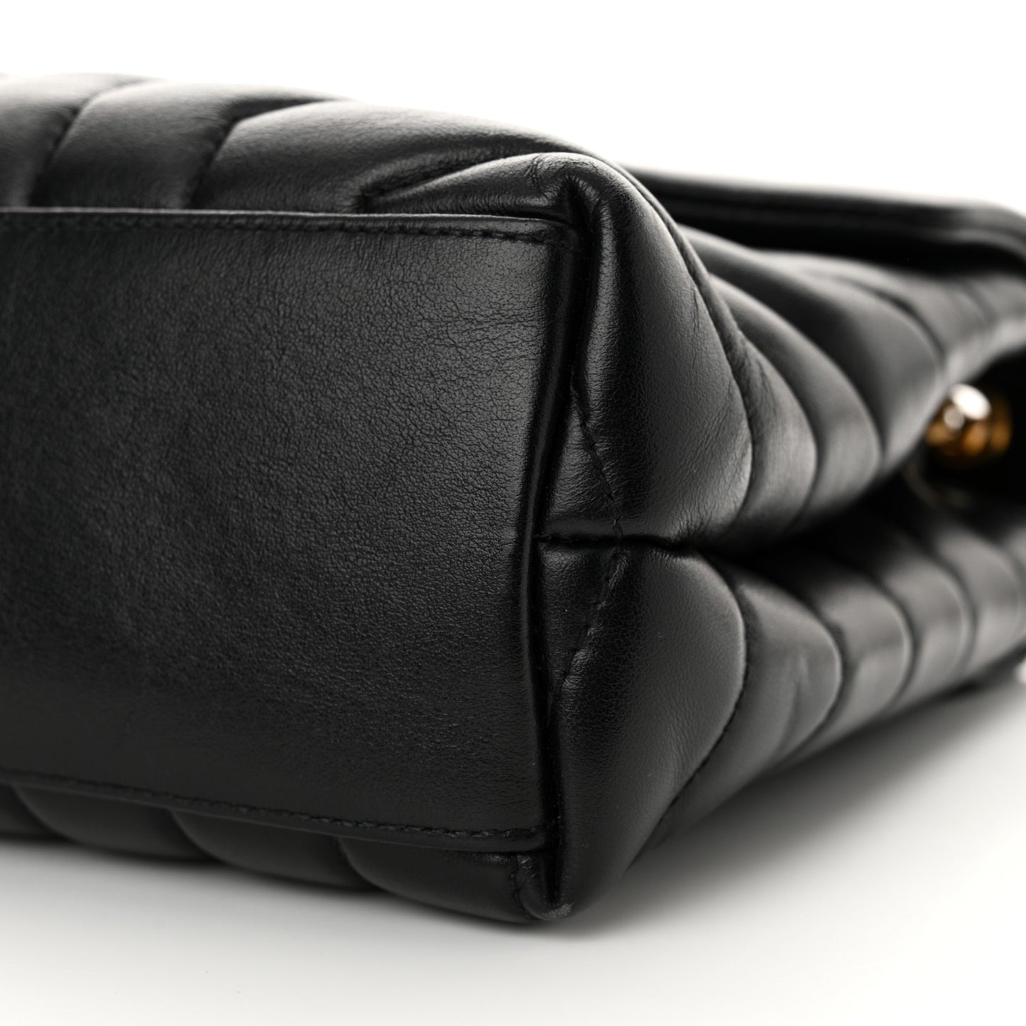 Calfskin Y Quilted Monogram Small Loulou Chain Satchel Black