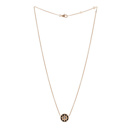 Christian Dior 18K Rose Gold Diamond Black Onyx Rose Des Vents Necklace 2 of 5