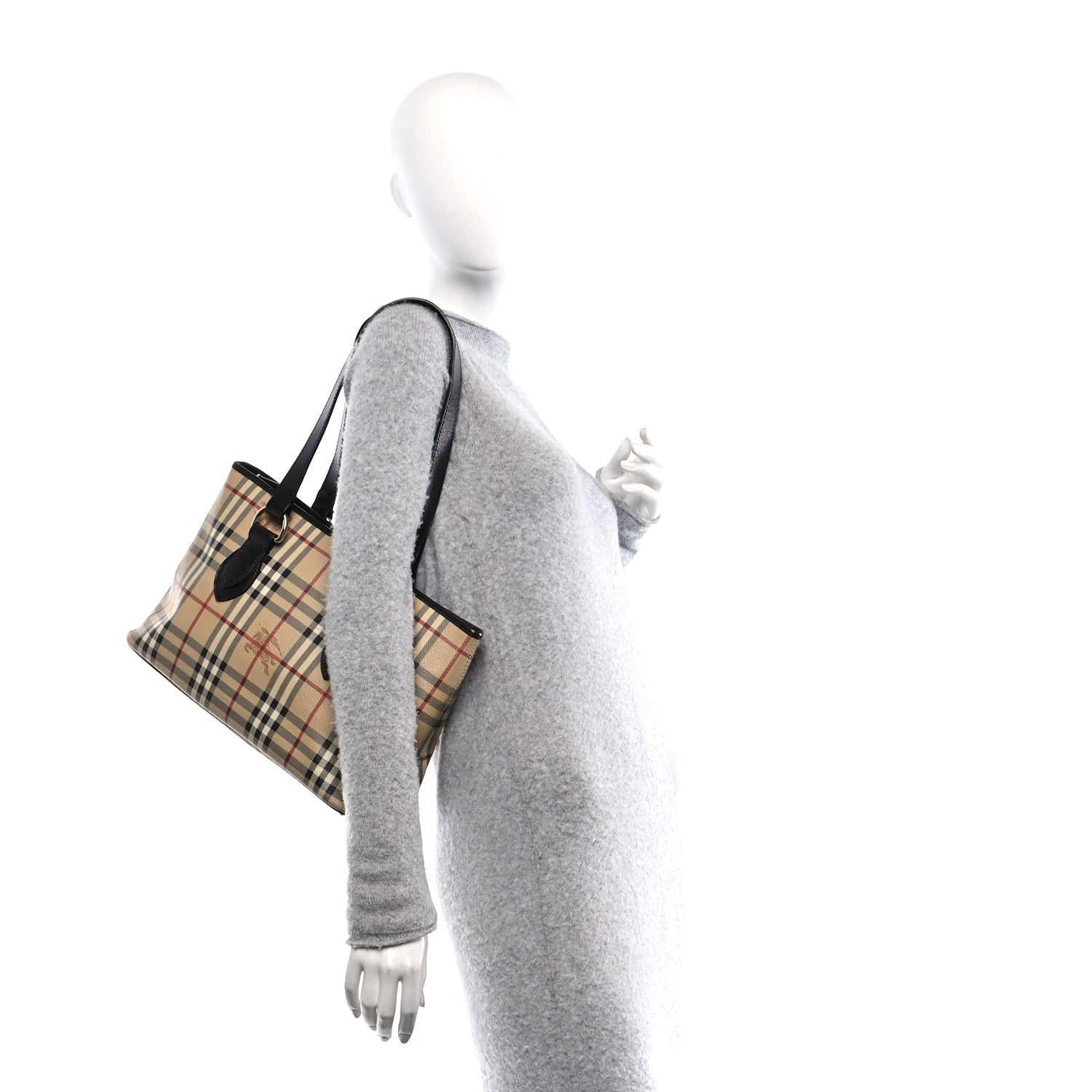Burberry Haymarket Check Medium Regent Tote Chocolate 2 of 12