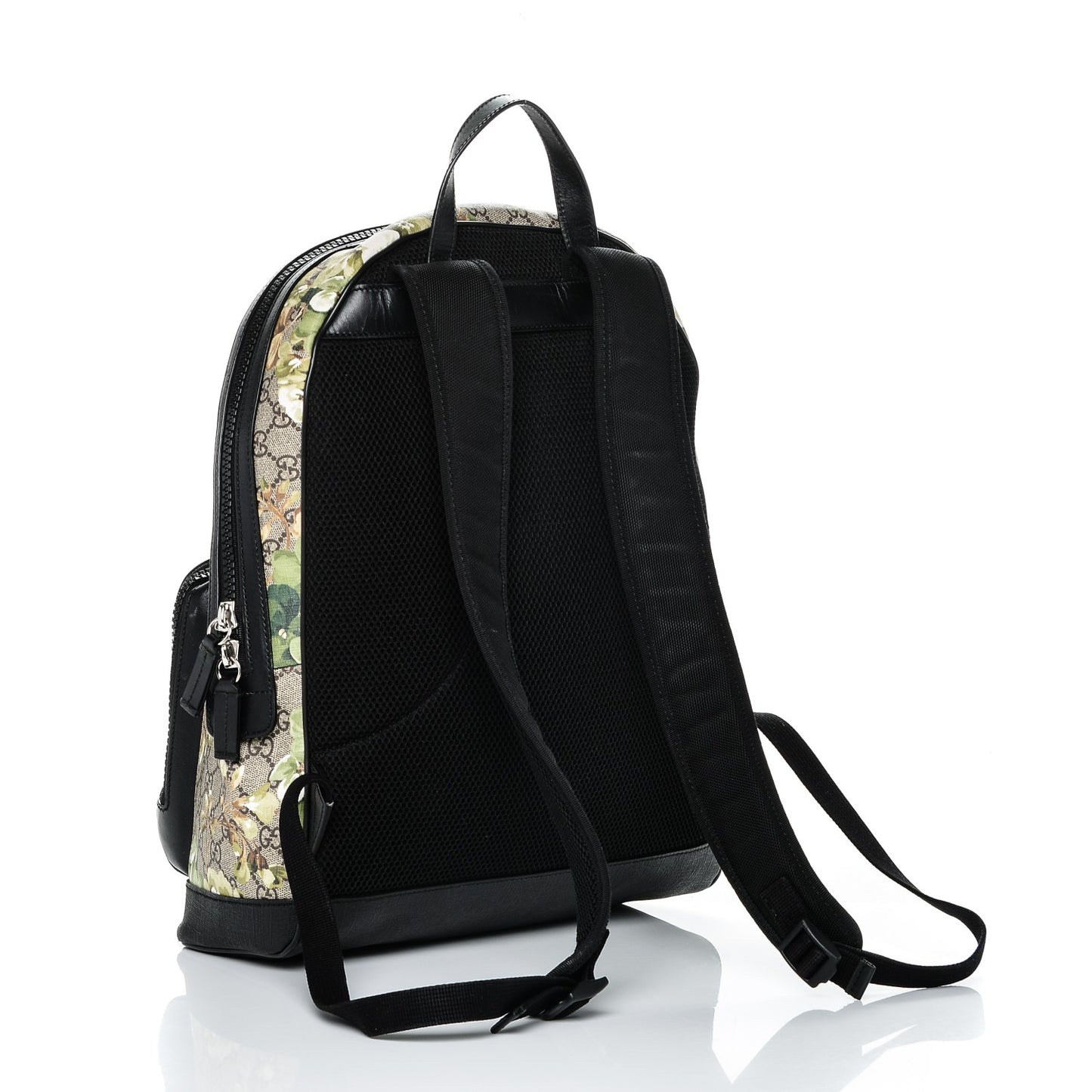 GG Supreme Monogram Blooms Medium Day Backpack Beige New Military Black