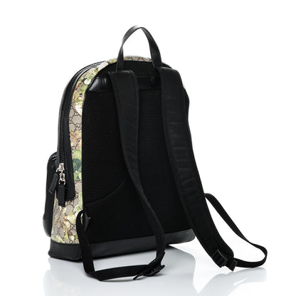 Gucci GG Supreme Monogram Blooms Medium Day Backpack Beige New Military Black 3 of 7