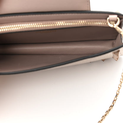 Valentino Garavani Metallic Pebbled Calfskin Rockstud Phone Case With Chain Sasso 4 of 9