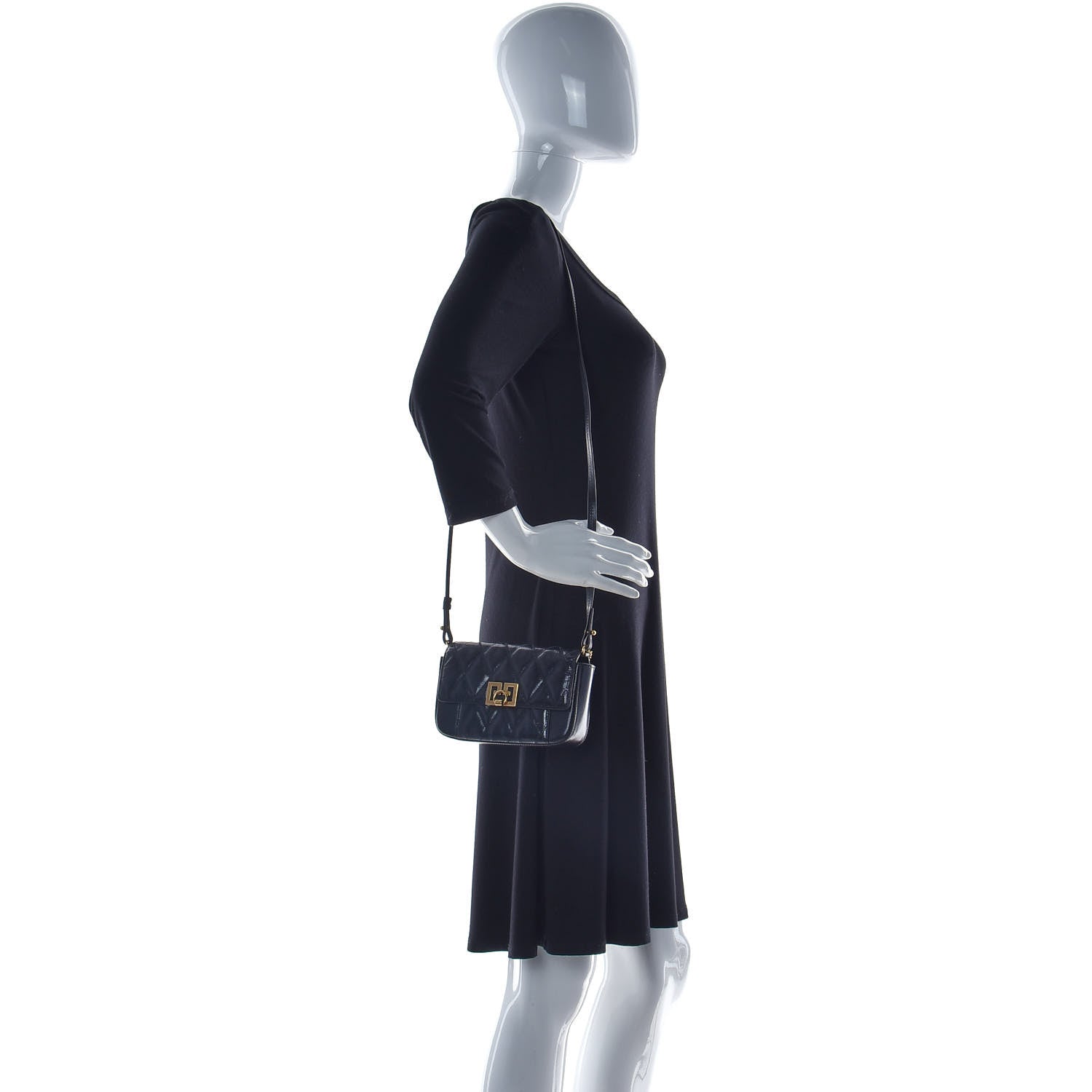 Givenchy Goatskin Quilted GV3 Mini Pocket Convertible Bag Black 2 of 14
