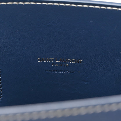 Saint Laurent Grained Calfskin Topstitch Baby Sac De Jour Denim 8 of 15