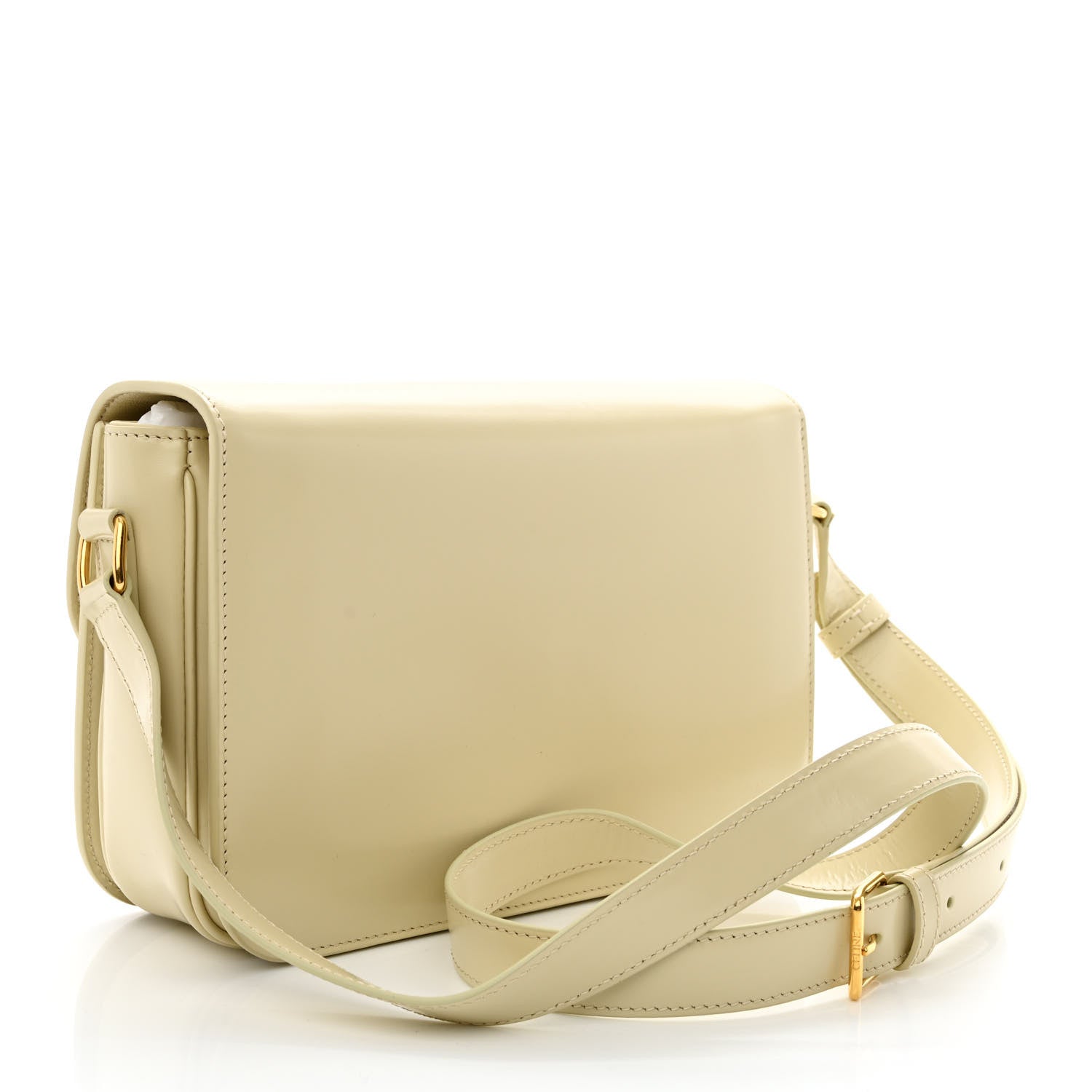 Celine Shiny Calfskin Medium Triomphe Limestone 3 of 12