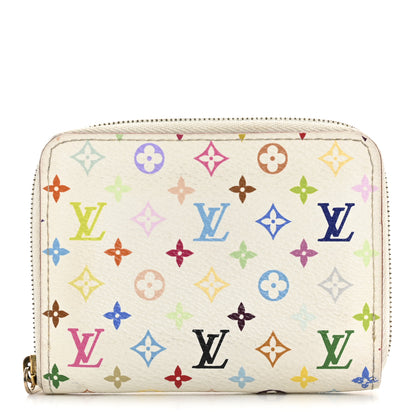 Louis Vuitton Monogram Multicolor Zippy Coin Purse Wallet White 2 of 22