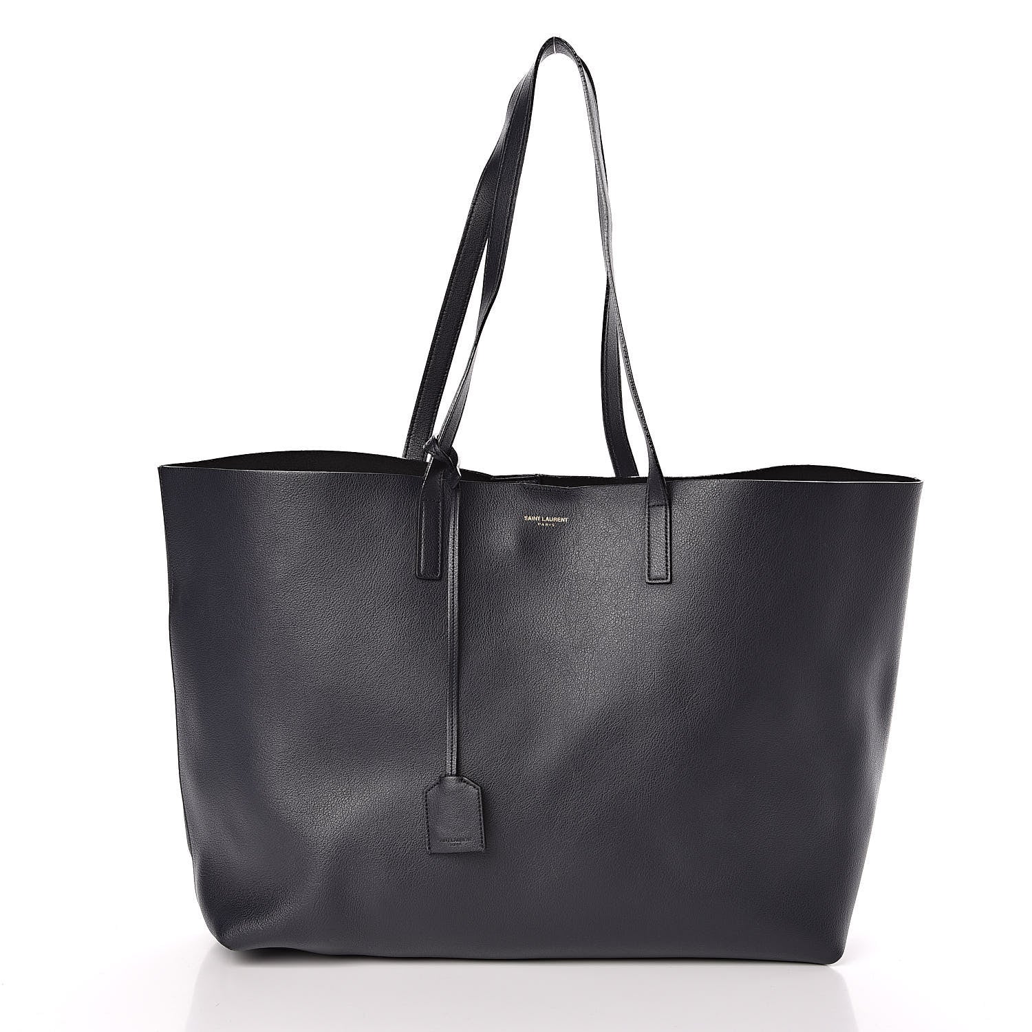 Saint Laurent Calfskin Large Shopping Tote Navy 3 of 10