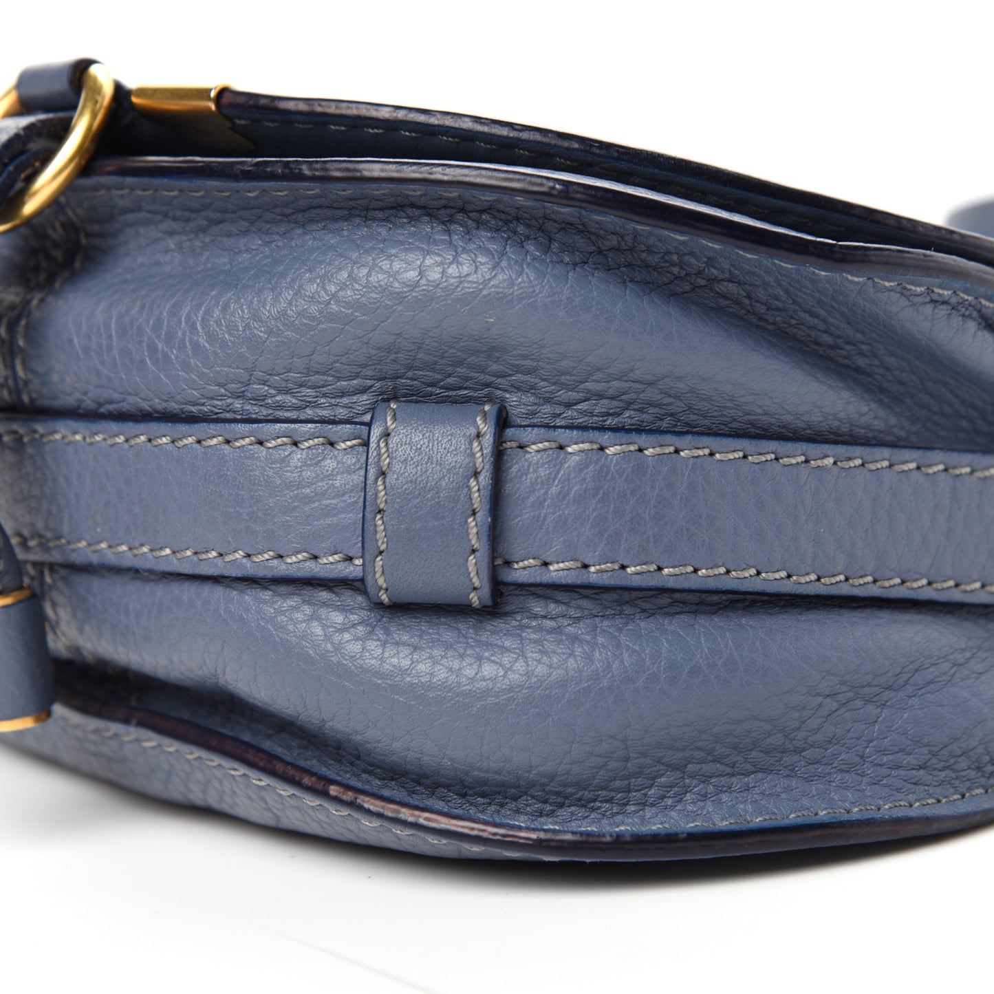 Calfskin Mini Marcie Round Crossbody Bag Street Blue