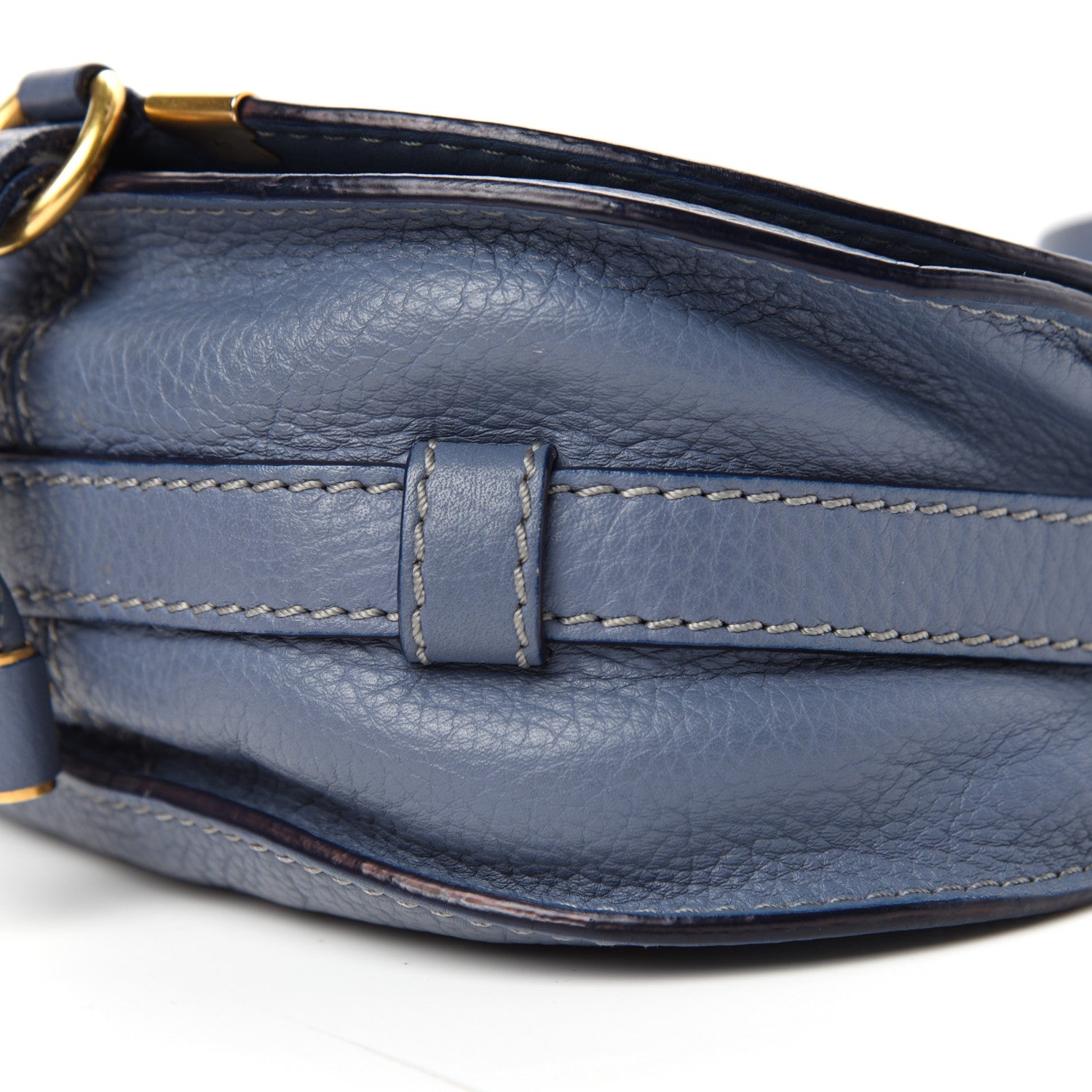 Chloe Calfskin Mini Marcie Round Crossbody Bag Street Blue 8 of 9