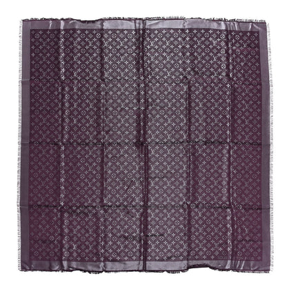 Louis Vuitton Silk Lurex Wool Monogram Shine Shawl Amarante 1 of 4