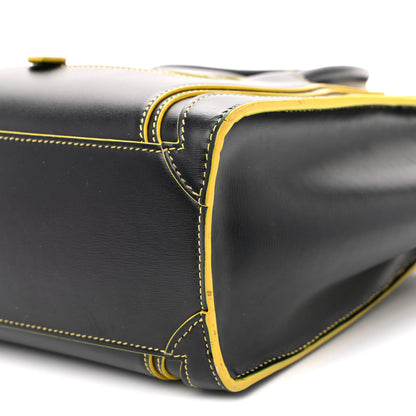 Celine Satin Calfskin Nano Debossed Luggage Black Yellow 9 of 13