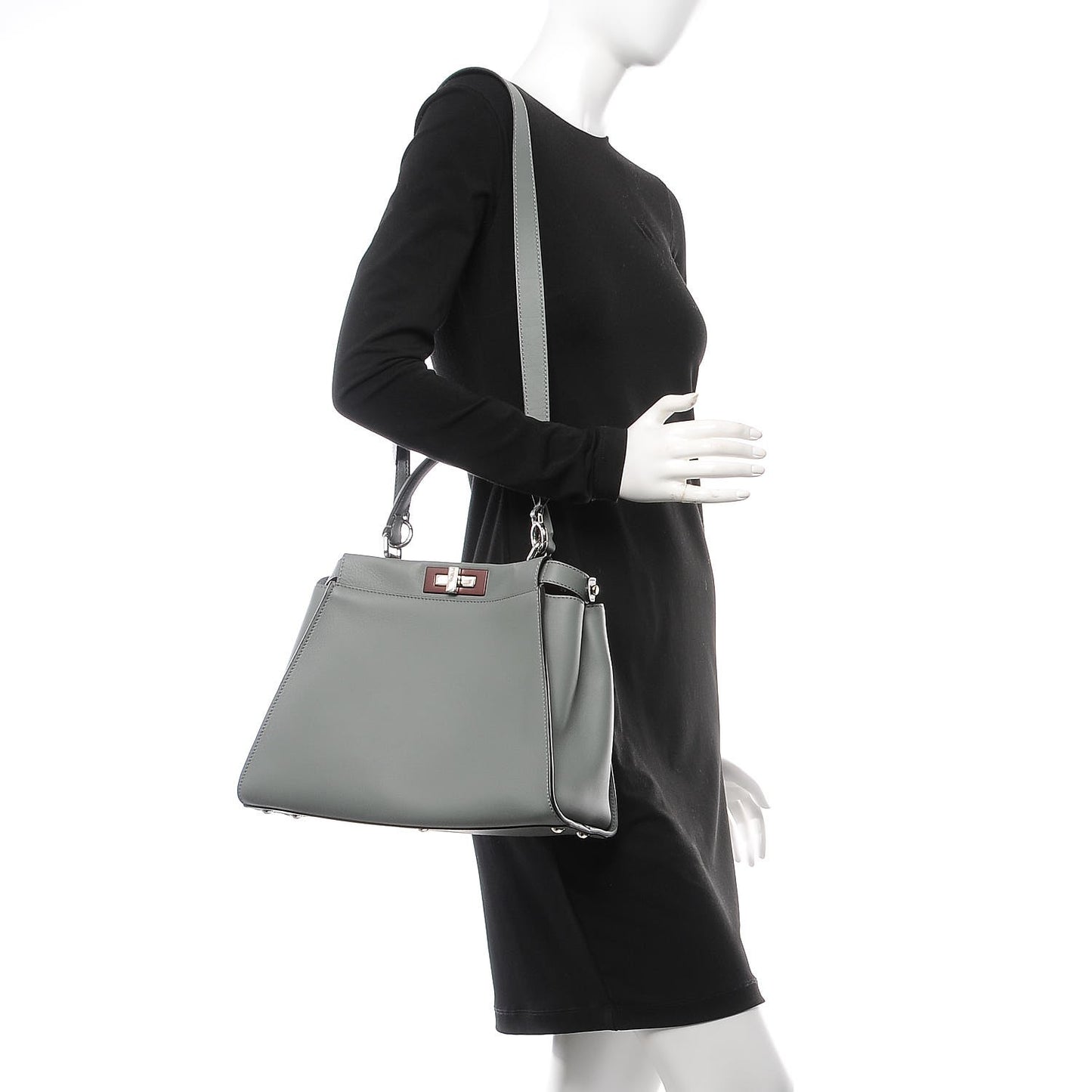 Vitello Seta Shiny Nappa Medium Peekaboo Iconic Satchel Alga Rosa Doll