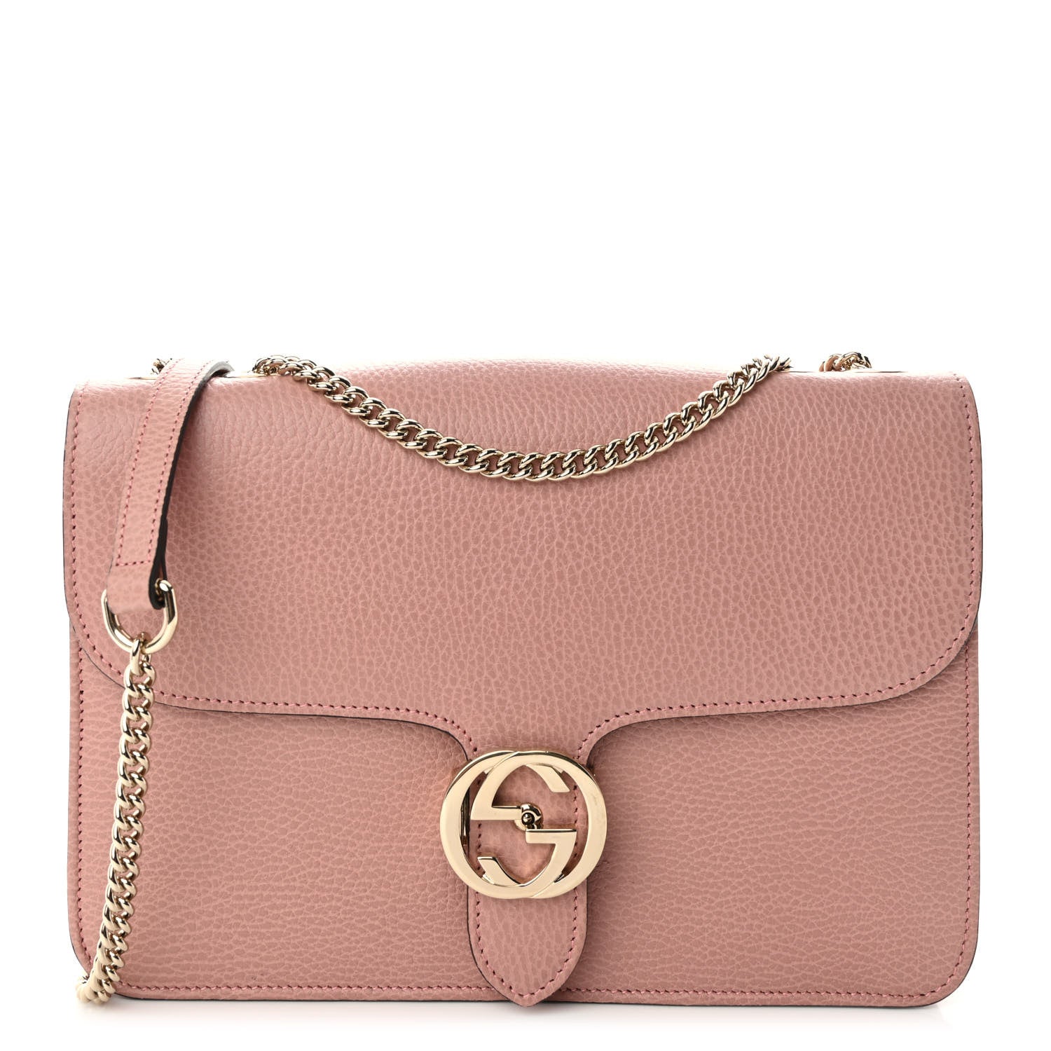 Gucci Dollar Calfskin Interlocking G Shoulder Bag Soft Pink 1 of 10