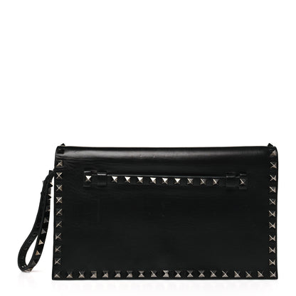 Valentino Garavani Nappa Rockstud Wristlet Clutch Black 1 of 8